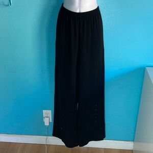 Blanque Womens XL Wide Leg Pull On Black Dress Pants Fits L / XL Vintage Trouser